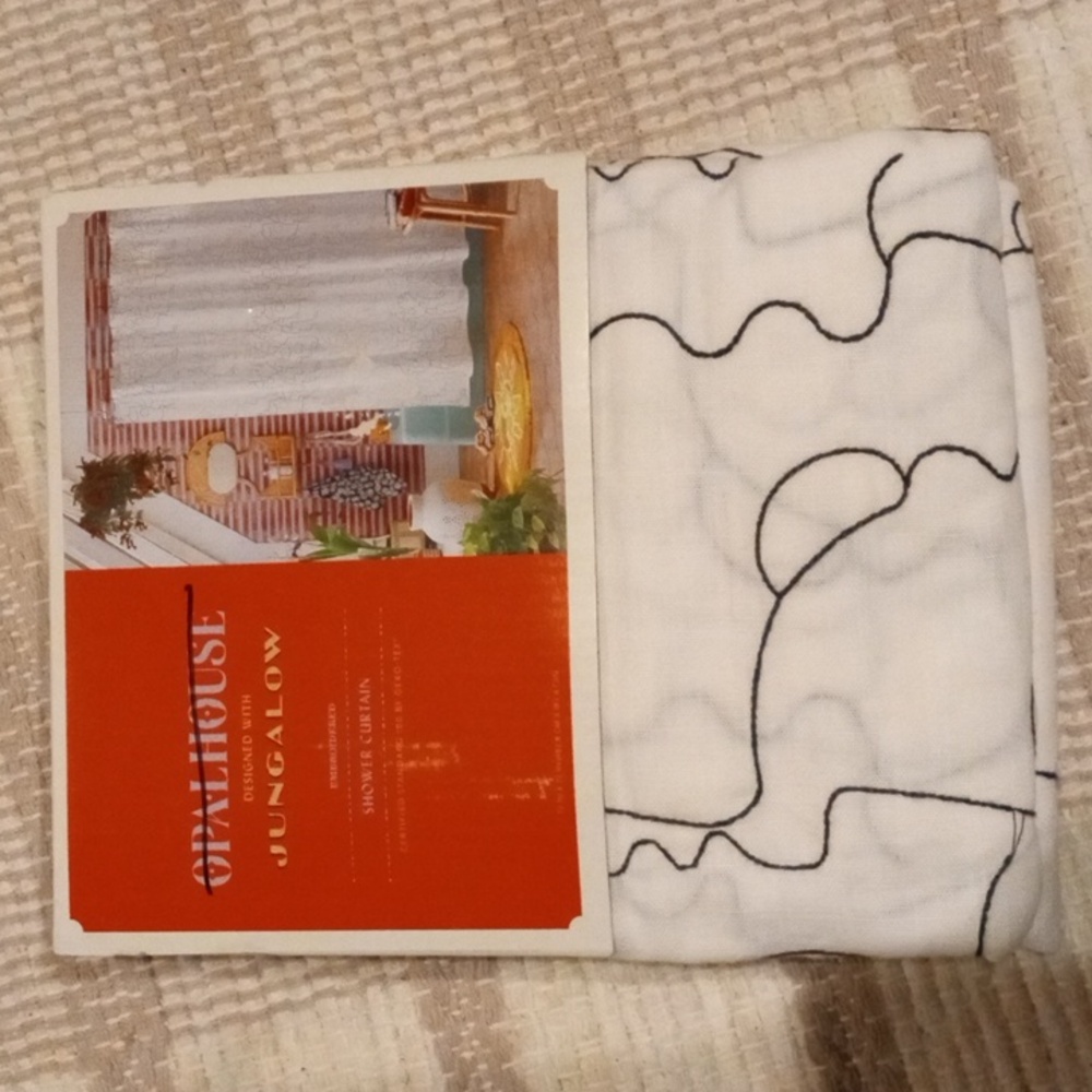 NWT Jungalow embroidered shower curtain - Picture 3 of 6